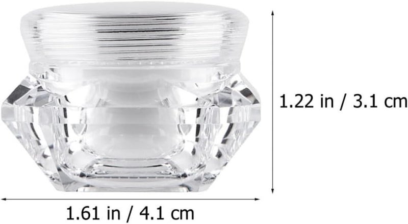 IMIKEYA 12pcs Diamond Shaped Empty Cream Jars 10g Plastic Cosmetic Storage Containers Refillable for Travel and Body Cream Samples - Image 2