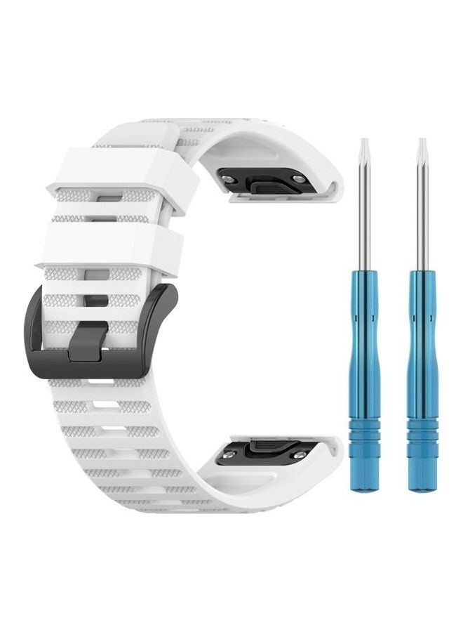 NIBEMINENT Replacement Band With 2-Piece Tool For Garmin White - Image 1