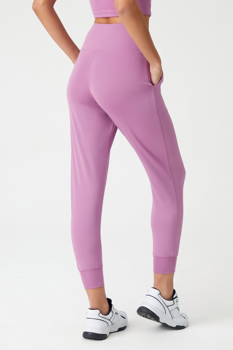 Los Ojos Women's Lavender High Waist Jogger Sweatpants Joggers  - Image 3