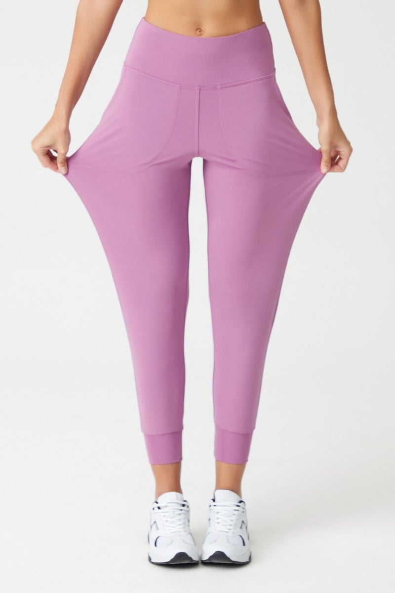 Los Ojos Women's Lavender High Waist Jogger Sweatpants Joggers  - Image 5