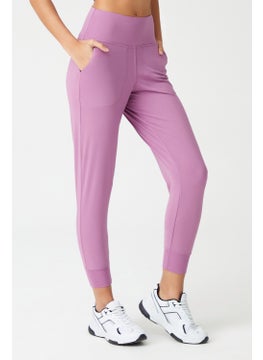 Los Ojos Women's Lavender High Waist Jogger Sweatpants Joggers  - Image 1