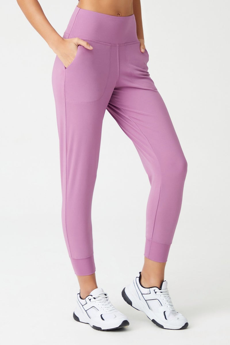 Los Ojos Women's Lavender High Waist Jogger Sweatpants Joggers  - Image 1