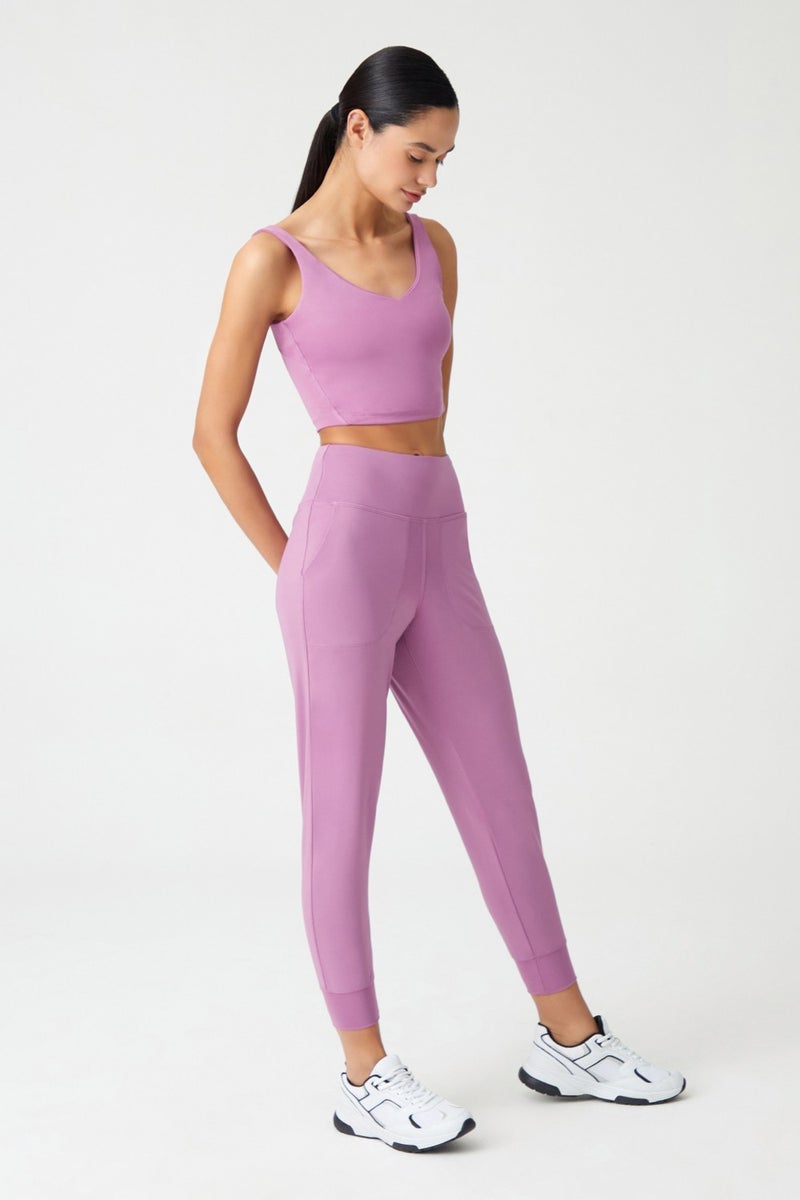 Los Ojos Women's Lavender High Waist Jogger Sweatpants Joggers  - Image 4