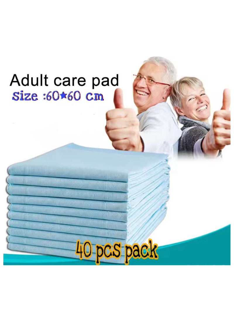 Generic 60x60 cm Large Disposable Underpads, Absorbent Incontinence Bed, Changing Mat For, Kids, Mothers, Elderly, Pets Underpads, Bed Protection 40-Pieces - Image 1