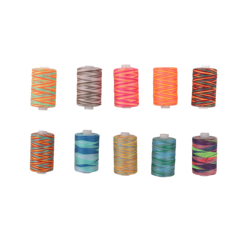 10Pcs Embroidery Machine Thread Durable Wear Resistant Polyester Variegated Diverse Colors Polyester Thread 402 Sewing Thread - Image 1