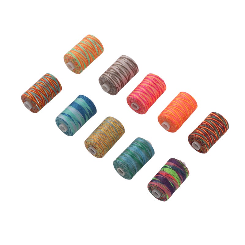 10Pcs Embroidery Machine Thread Durable Wear Resistant Polyester Variegated Diverse Colors Polyester Thread 402 Sewing Thread - Image 2