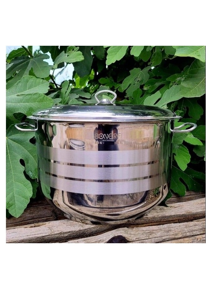 Bonera Masterchef Deep Pot – 34 cm – 21 Litre – 18/10 Cr-Ni Stainless Steel Cooking Pot for Commercial & Large-Scale Use - Image 3