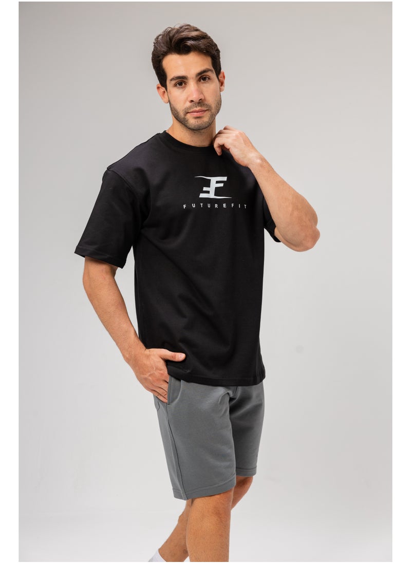 Men's Cotton Graphic Print T-shirt - Black L