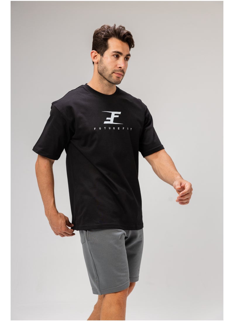 Men's Cotton Graphic Print T-shirt - Black L