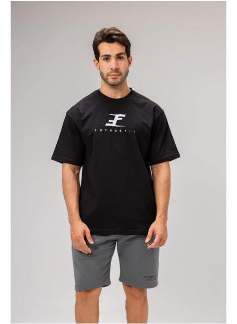 Men's Cotton Graphic Print T-shirt - Black L