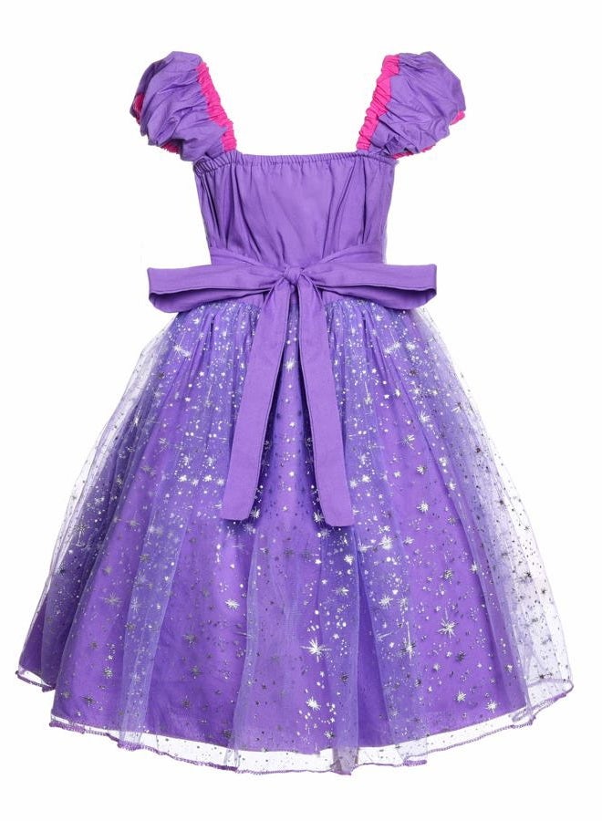 JerrisApparel Girl Princess Costume Dress for Birthday Party (5, Purple with Accessories) - Image 2