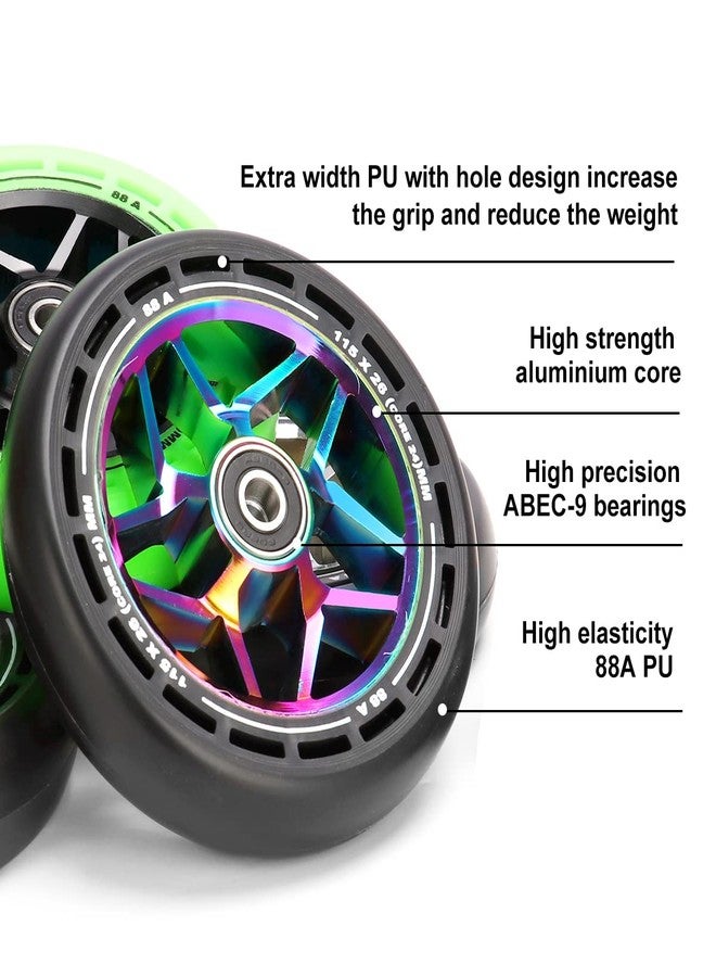 Limit Pro Scooter Replacement Wheels 115x26mm Extra Wide with Hole Design PU 2pcs for Stunt Trick Scooter Smooth Ride - Image 3