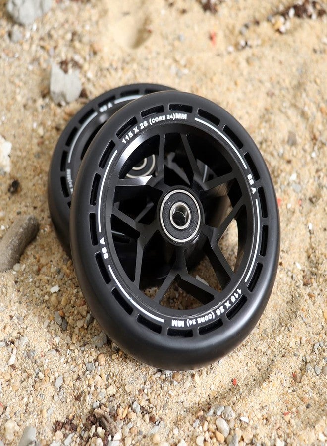 Limit Pro Scooter Replacement Wheels 115x26mm Extra Wide with Hole Design PU 2pcs for Stunt Trick Scooter Smooth Ride - Image 5