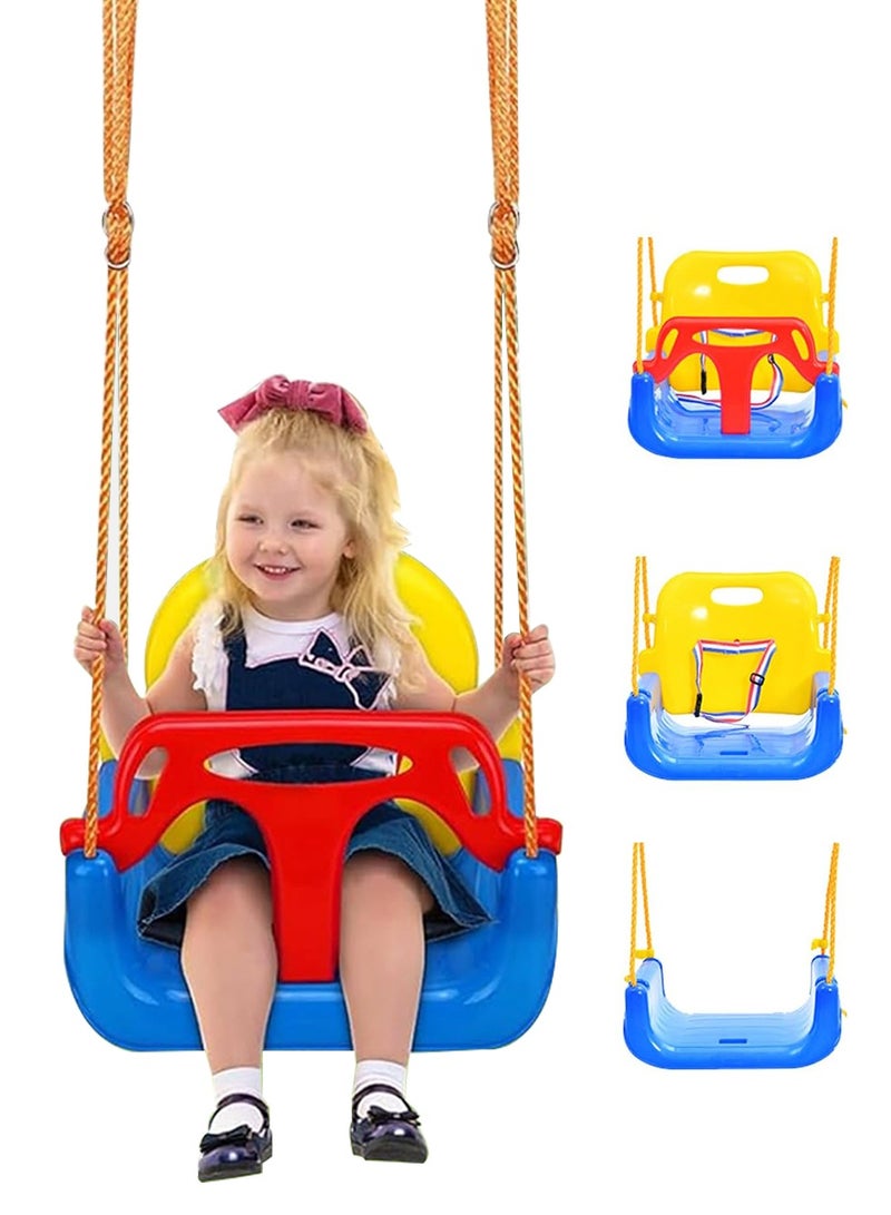 3-in-1 Toddler Swing Seat, 200 lbs Weight Capacity Baby Swing Seat, with Adjustable Ropes and Snap Hooks, Snug  Secure Detachable Infants to Teens Kids Swing Seat, for Outdoor and Indoor - Image 1