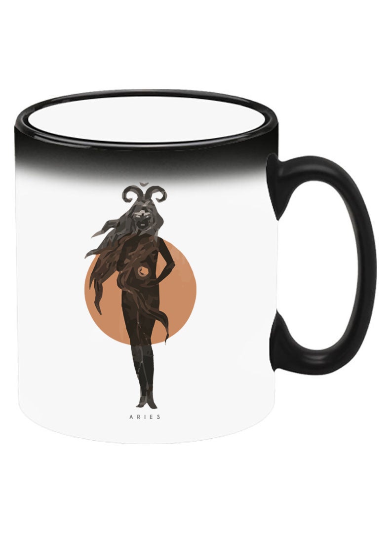 Theodor Color Changing Heat Sensitive Ceramic Mug, Image Revealed When HOT Liquid is Added! aries - Image 2