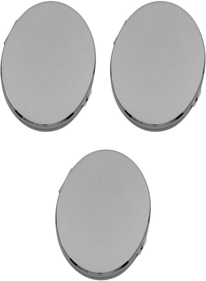 Stephanie Imports Set of 3 Double Sided Magnifying Compact Mirrors (Silver, Oval) - Image 2