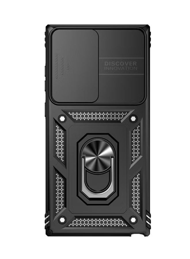 Samsung Galaxy S24 Ultra Case, Slide Camera Cover, Built in 360° Rotate Ring Kickstand, Drop Proof Shockproof Test, Heavy Duty Shockproof Protective Case for Galaxy S24 Ultra 5G 2024 Black - Image 2