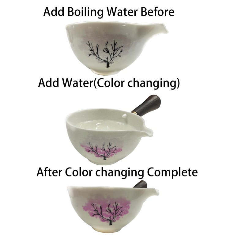 LURRIER Porcelain Chinese Gongfu Tea Set,Portable Teapot Set with 360 Rotation Tea maker and Infuser,Portable All in One Gift Bag for Travel,Home,Gifting,Outdoor and Office (Sakura) - Image 3