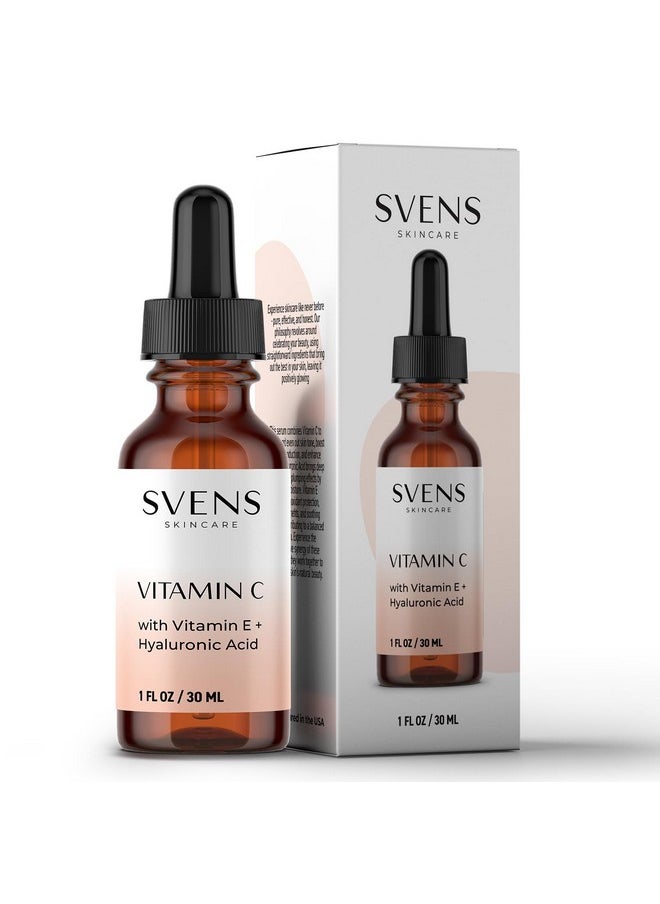 Svens Skincare - Vitamin C Serum Anti Aging Face Skin Serum With Hyaluronic Acid Vitamin E Aloe Brightening Serum For Dark Spots Even Skin Tone Eye Area Fine Lines & Wrinkles 1 Fl Oz - Image 1