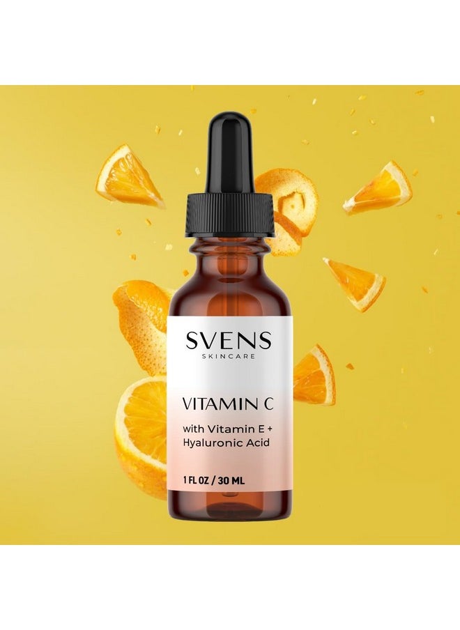 Svens Skincare - Vitamin C Serum Anti Aging Face Skin Serum With Hyaluronic Acid Vitamin E Aloe Brightening Serum For Dark Spots Even Skin Tone Eye Area Fine Lines & Wrinkles 1 Fl Oz - Image 1