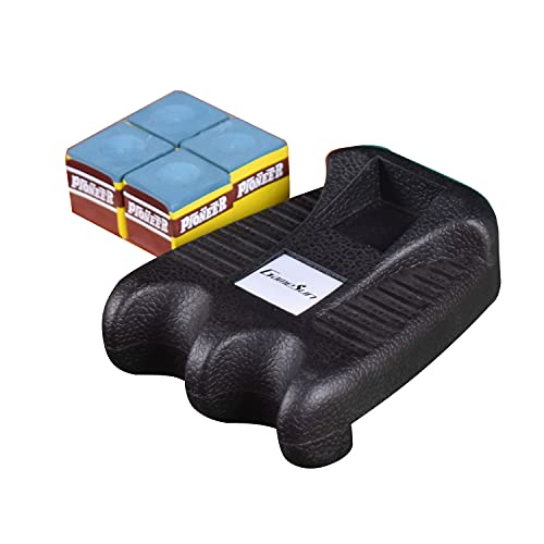 GAMESUN 2 Holes Cue Holder, weighted pool cue holder with 4pcs chalks, cue sticks holder - Image 1