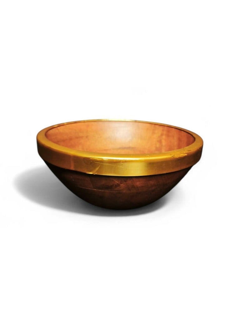 AKDC Wooden Serving Bowl 6463B Gold Line 25cm Success - Image 2