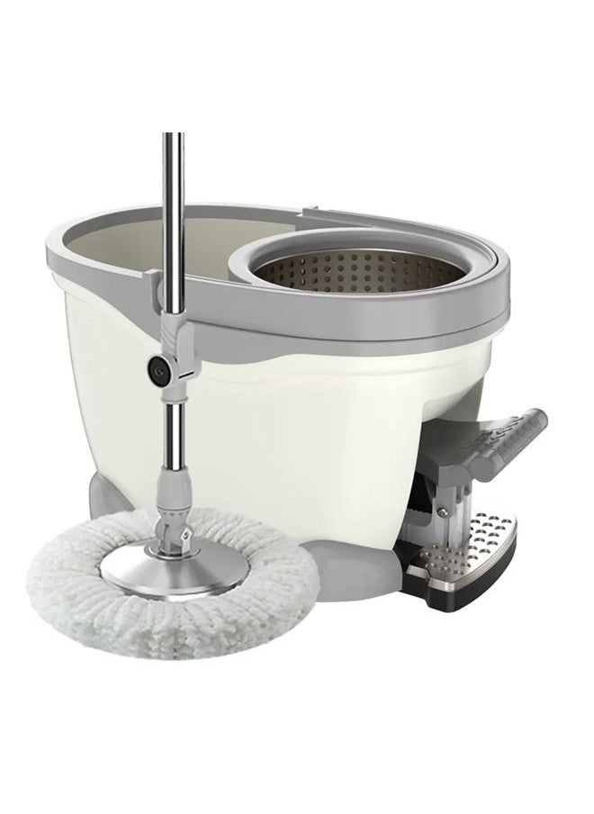 Taimi - 360 Degree Rotating Magic Spin Mop And Bucket Set White/Grey/Silver - Image 1