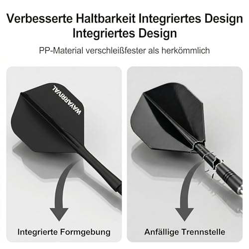 WayArrival Integrated Dart Flights,All in One Dart Flights and Stems for Unbreakable Use,Universal 2BA Fit for Instant Setup,PP Material Integrated Dart Flights and shafts for Stability (6 Pack) - Image 2