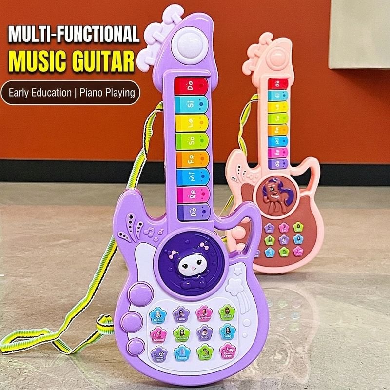 ofeankri Multifunctional Musical Guitar Toy for Kids - Educational Electronic Keyboard, Cartoon Design, Wholesale - Image 2