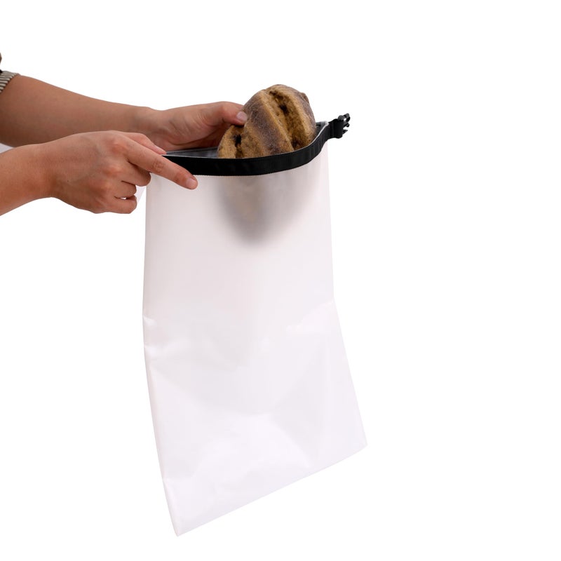 FUNSTITUTION Reusable Bread Bags for Homemade Bread (2PCS)- Clear Bag with Ties For An Airtight Moisture-free Preservation and Storage - Loaf Bags for Home Bakers - Reusable Sourdough Bag - Image 3
