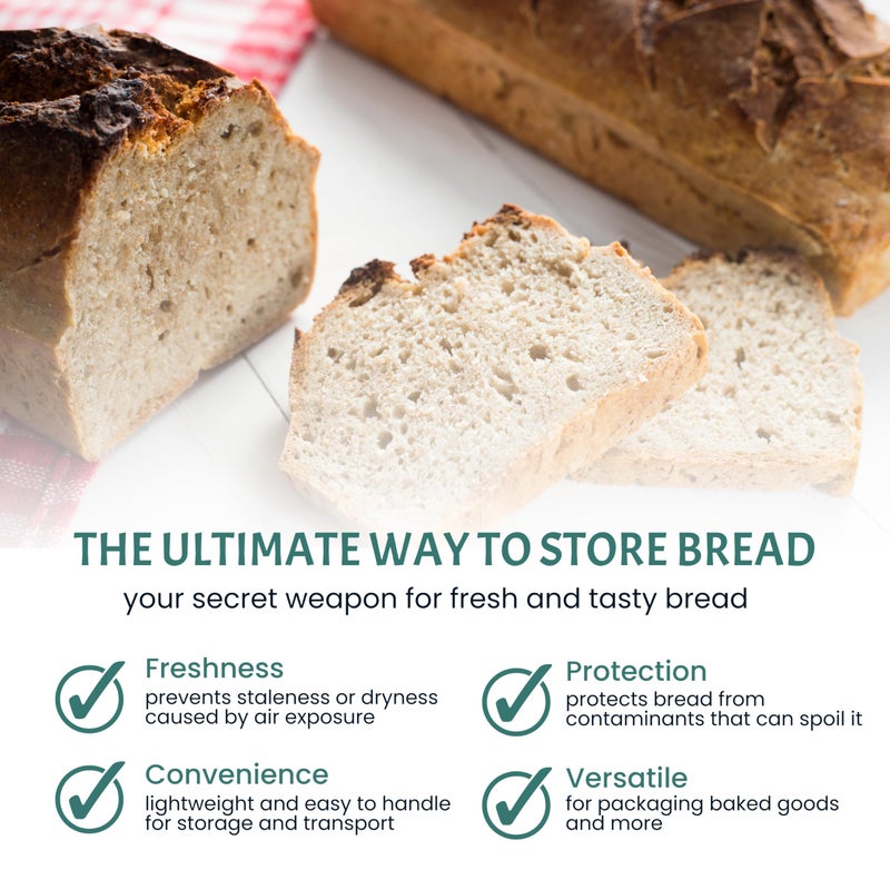 FUNSTITUTION Reusable Bread Bags for Homemade Bread (2PCS)- Clear Bag with Ties For An Airtight Moisture-free Preservation and Storage - Loaf Bags for Home Bakers - Reusable Sourdough Bag - Image 4