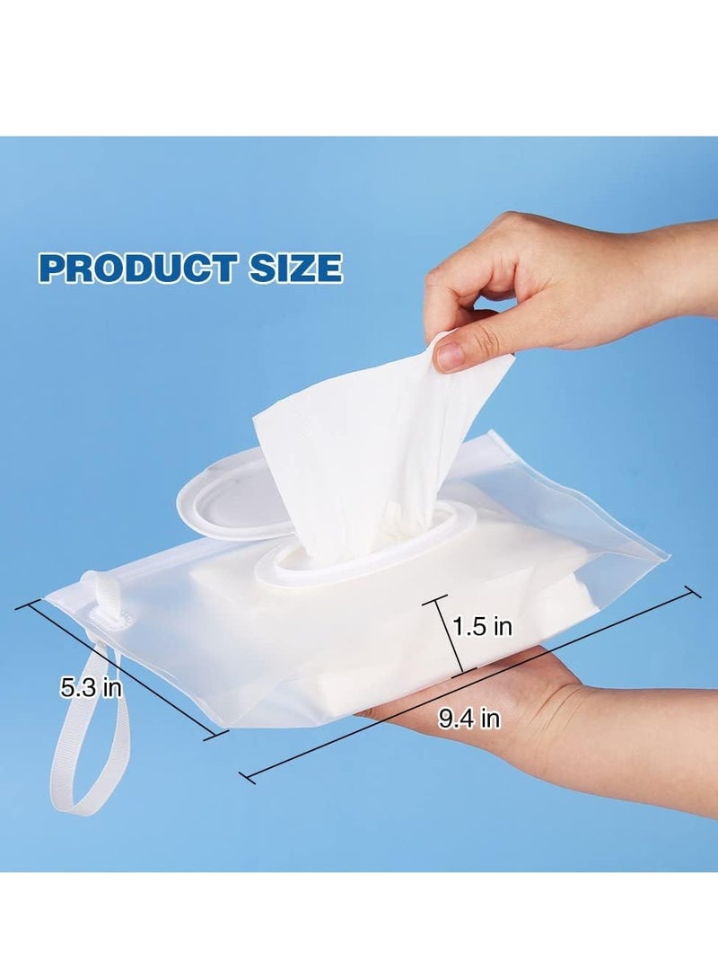 KASTWAVE Baby Wipe Dispenser 6pcs Portable Refillable Wipe Holder Eco Friendly Baby Wipes Dispenser Container Reusable Travel Wet Wipe Container for Travel Strollers Backpacks  - Image 3
