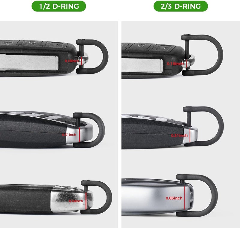 FEGVE Titanium D Ring Key Ring with screwdriver, Car Fob holder Keychain Men Key Shackle Horseshoe Clasp（1/2inch-Black） - Image 3