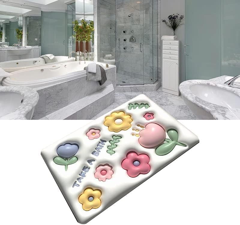 Wishbone 3D Bathroom MAT Anti-Slip Quick Drying Absorbent Sink Floor Rug Anti Skid Water Soaking Mat Washable Floor Bath Mat Foot Mat for Door - Image 2