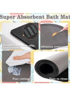 Wishbone Wishbone 3D Bathroom MAT Anti-Slip Quick Drying Absorbent Sink Floor Rug Anti Skid Water Soaking Mat Washable Floor Bath Mat Foot Mat for Door  - Image 4