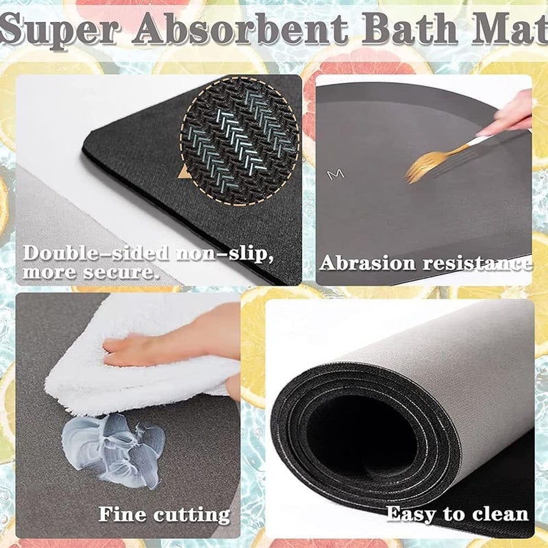 Wishbone 3D Bathroom MAT Anti-Slip Quick Drying Absorbent Sink Floor Rug Anti Skid Water Soaking Mat Washable Floor Bath Mat Foot Mat for Door - Image 4