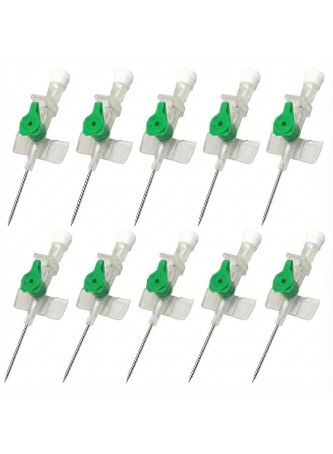 Vivid 18G Green IV Cannula with Injection Port & Wings – High Flow Medical Catheter