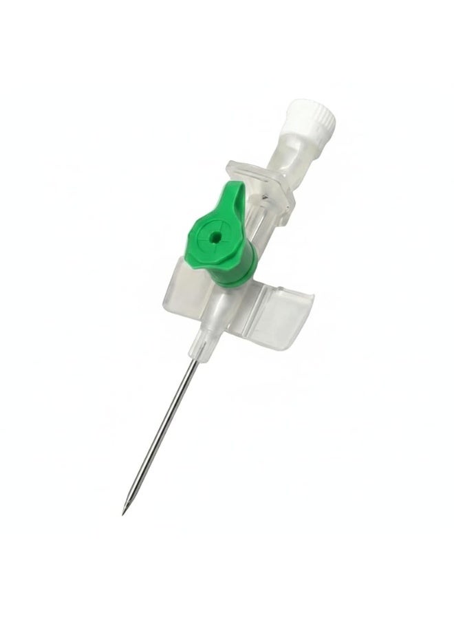 فيفيد قنية وريدية خضراء عيار 18 مزودة بمنفذ حقن وأجنحة - قسطرة طبية عالية التدفق - Image 2