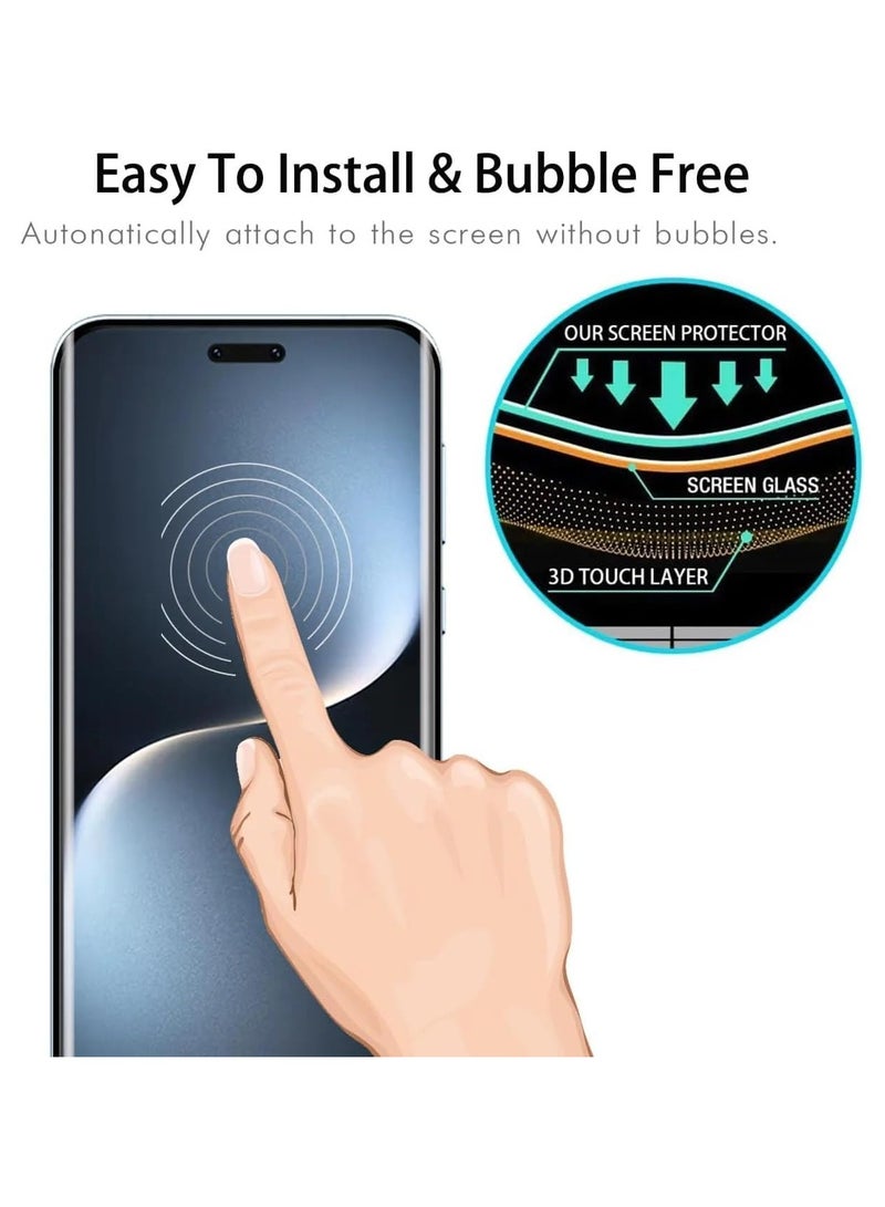 Honor Magic7 Pro Screen Protector Honor Magic 7 Pro Tempered Glass Full Adhesive Full Coverage Bubble-Free HD Clear High Responsive Screen Protector for Honor Magic7 pro 2Pack 5D Black - Image 3