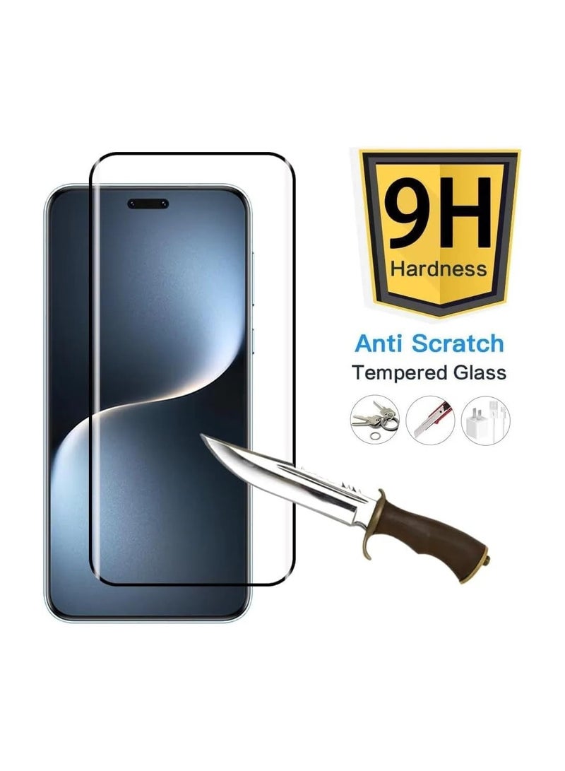 Honor Magic7 Pro Screen Protector Honor Magic 7 Pro Tempered Glass Full Adhesive Full Coverage Bubble-Free HD Clear High Responsive Screen Protector for Honor Magic7 pro 2Pack 5D Black - Image 2