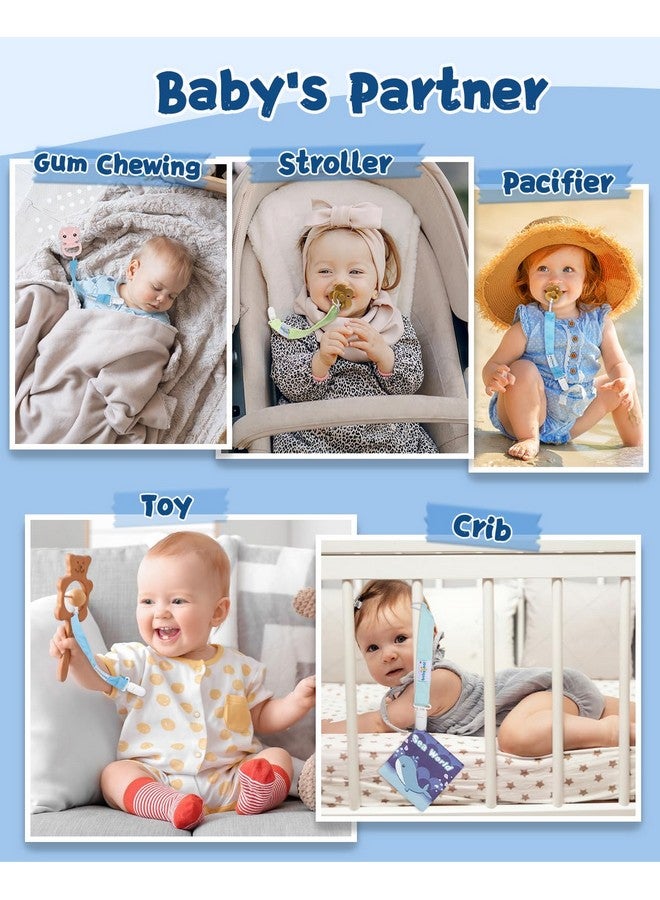 بيبي جول مجموعة مشابك اللهاية من 6 قطع، مشابك اللهاية المصنوعة من السيليكون وحزام الألعاب يناسب جميع اللهايات والألعاب - هدية مثالية للأولاد والبنات - لون محايد 6Psgj05 - Image 5