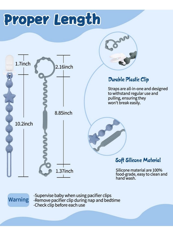 بيبي جول مجموعة مشابك اللهاية من 6 قطع، مشابك اللهاية المصنوعة من السيليكون وحزام الألعاب يناسب جميع اللهايات والألعاب - هدية مثالية للأولاد والبنات - لون محايد 6Psgj05 - Image 4