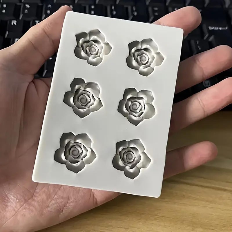 LYLYNB Flower Molds 1Pcs Rose Flowers Silicone Molds Reusable Chocolate Mold Cupcake Decoration Baking Tools Cute Floral Fondant Mold for Polymer Clay Soap Wax Cookie Cake Making Supplies, 1Pcs - Image 5