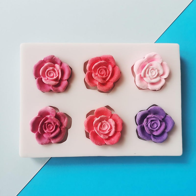 LYLYNB Flower Molds 1Pcs Rose Flowers Silicone Molds Reusable Chocolate Mold Cupcake Decoration Baking Tools Cute Floral Fondant Mold for Polymer Clay Soap Wax Cookie Cake Making Supplies, 1Pcs - Image 2
