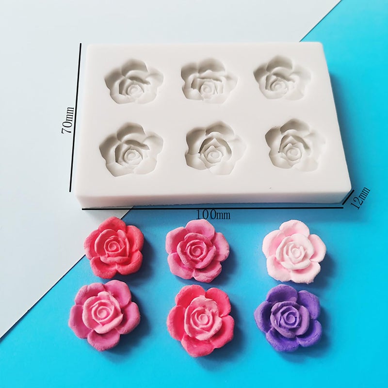 LYLYNB Flower Molds 1Pcs Rose Flowers Silicone Molds Reusable Chocolate Mold Cupcake Decoration Baking Tools Cute Floral Fondant Mold for Polymer Clay Soap Wax Cookie Cake Making Supplies, 1Pcs - Image 4