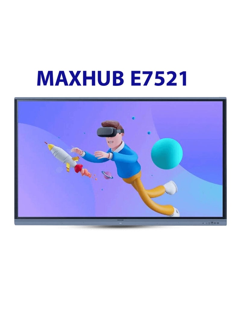 MAXHUB E7521 75" 4K Interactive Flat Panel for Education with Eye Care, 40 Point Multi Touch, 8GB RAM, and 64GB Storage, Smart Touch Panel for Education & Collaboration - Image 1