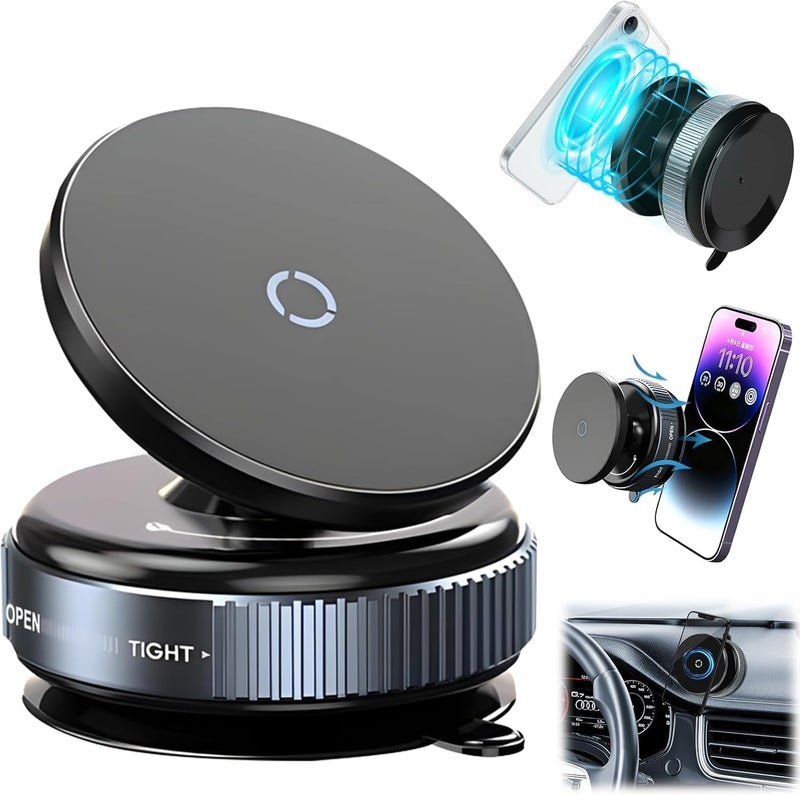 Finalize 360° Vaccum Magnetic Phones Holder, Magnetic Car Phone Mount,Hands-Free Suction Cup Phones Holder for Car/Gym/Mirror/Shower,Mount Compatible All Mobile Phones Holder- (Car Mobile Holder) - Image 5