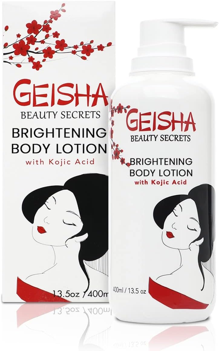 Geisha Kojic Acid Skin Brightening Body Lotion 135 fl oz 400ml Daily Moisturizing Cream for Uneven Skin Tone