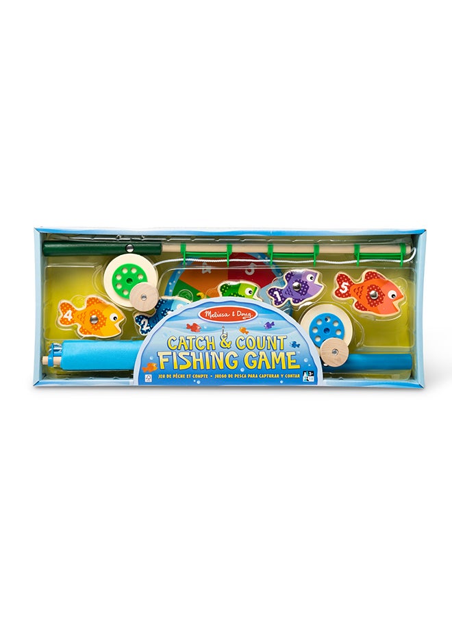 Melissa & Doug لعبة الصيد والعد الخشبية من ميليسا ودوج مع قضيبين مغناطيسيين - معتمد من FSC - Image 1
