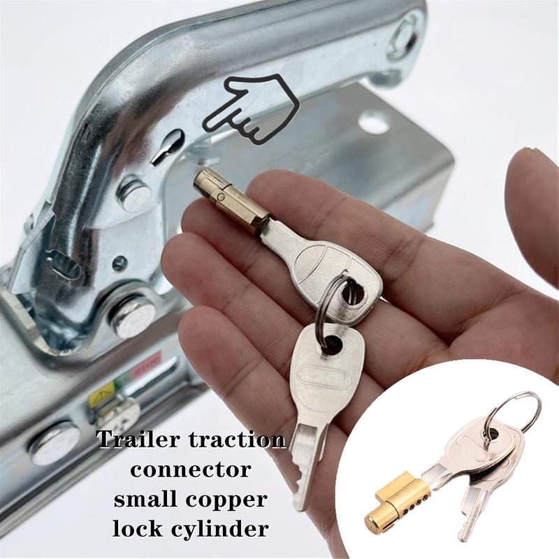 Duoduole 2 PCS Trailer Hitch Lock Sturdy Trailer Lock Hitch Lock Heavy Duty Trailer Hitch Coupling Lock Set with 4 Keys for Towing Caravan Trailer Security - Image 5
